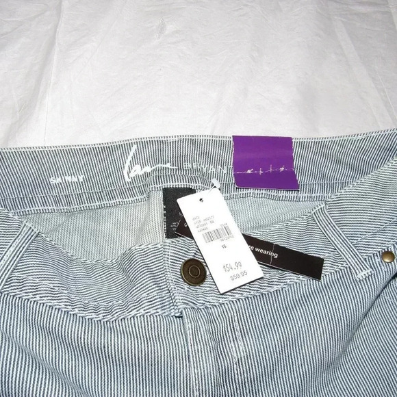 NWT LANE BRYANT Blue/White Stripe Skinny Jeans 16 - Picture 5 of 6